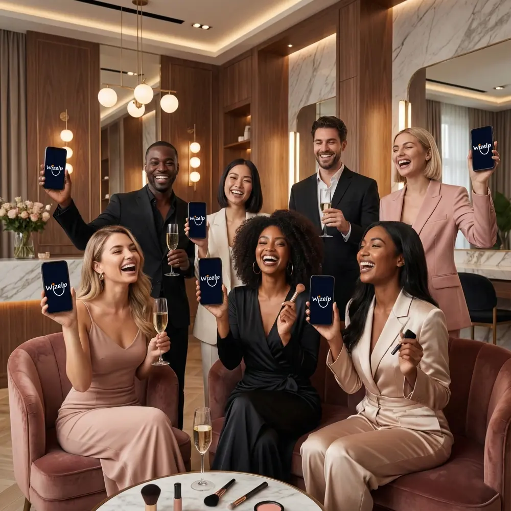 Group of beauty creators celebrating their live session earnings