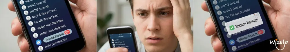 Creator hosting a paid live session with clients on screen